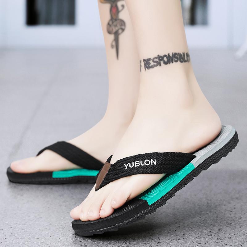 Summer Men's Fashionable Casual Breathable Slippers Sandals Beach Shoes Herringbone Slippers Home Slippers