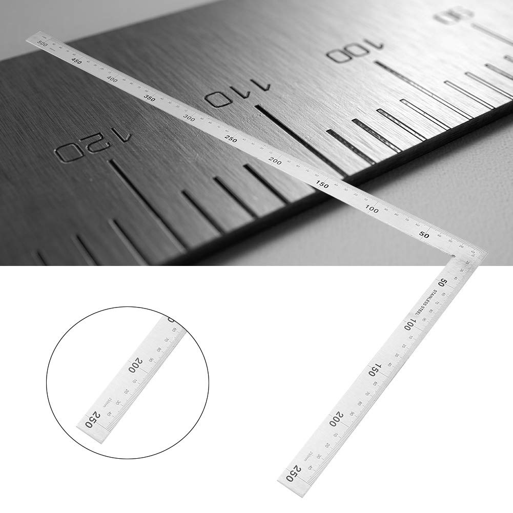 Stainless Steel Right Angle Ruler, L-Shaped, for Construction and Ironwork (500mm X 250mm)