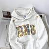Unisex Retro Plaid Letter Embroidered Hoodie - Niche Design for Couples, Autumn/Winter Outerwear