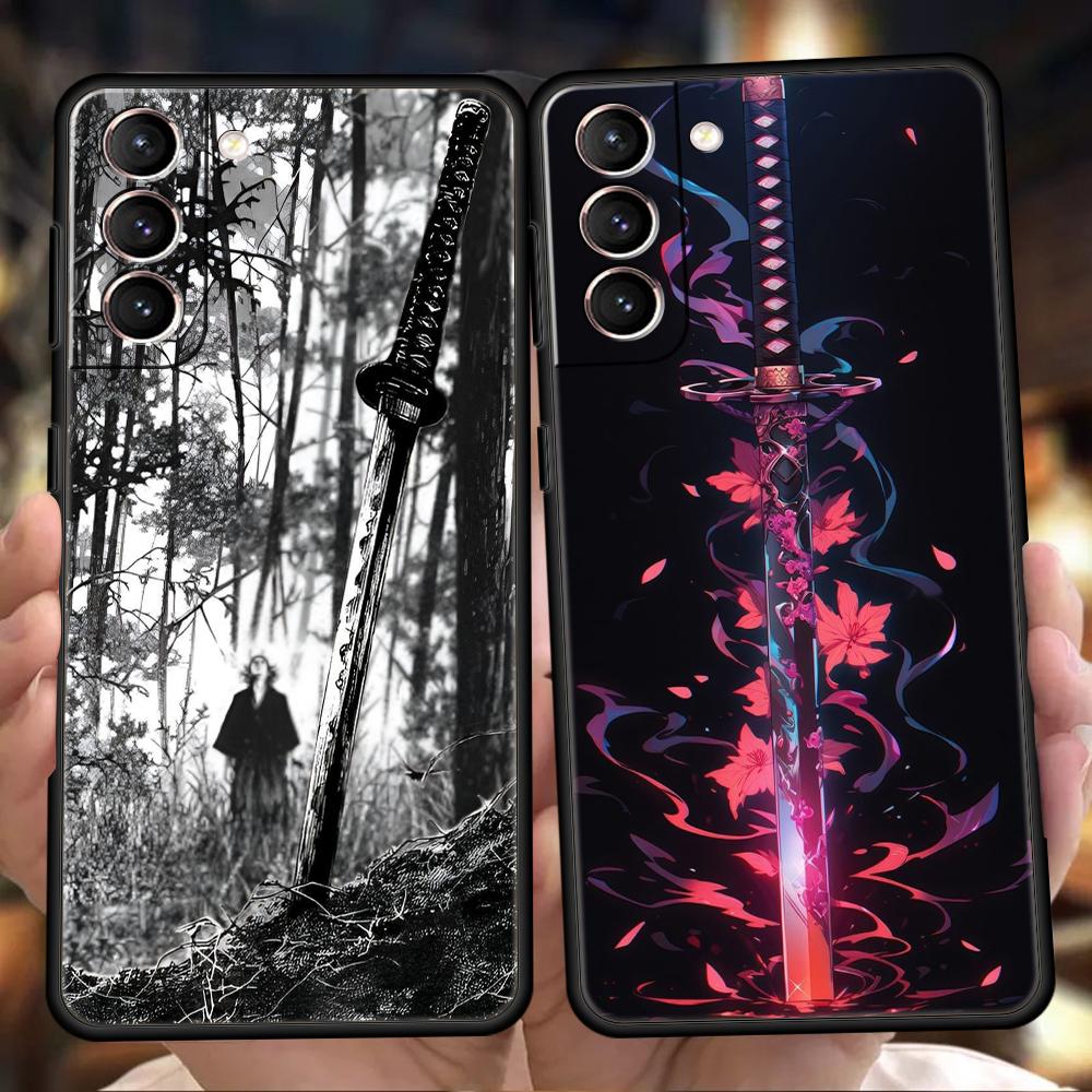 Handyhülle Cover für Samsung Galaxy S25 Edge S24 S23 S22 S20 S21 FE Ultra S10 S10E Plus 5G Weiches TPU Das Schwert Kreatives Muster