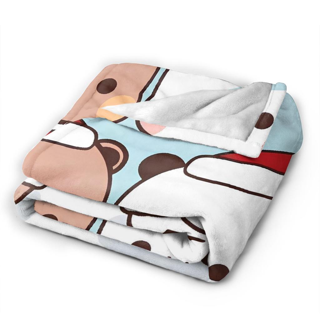Warm Soft Blanket Bear And Panda Bubu Dudu Kawaii Bear Throw Blanket Flannel Bedspread For Couch Chair Sofa Bed Sofa Bed Cover