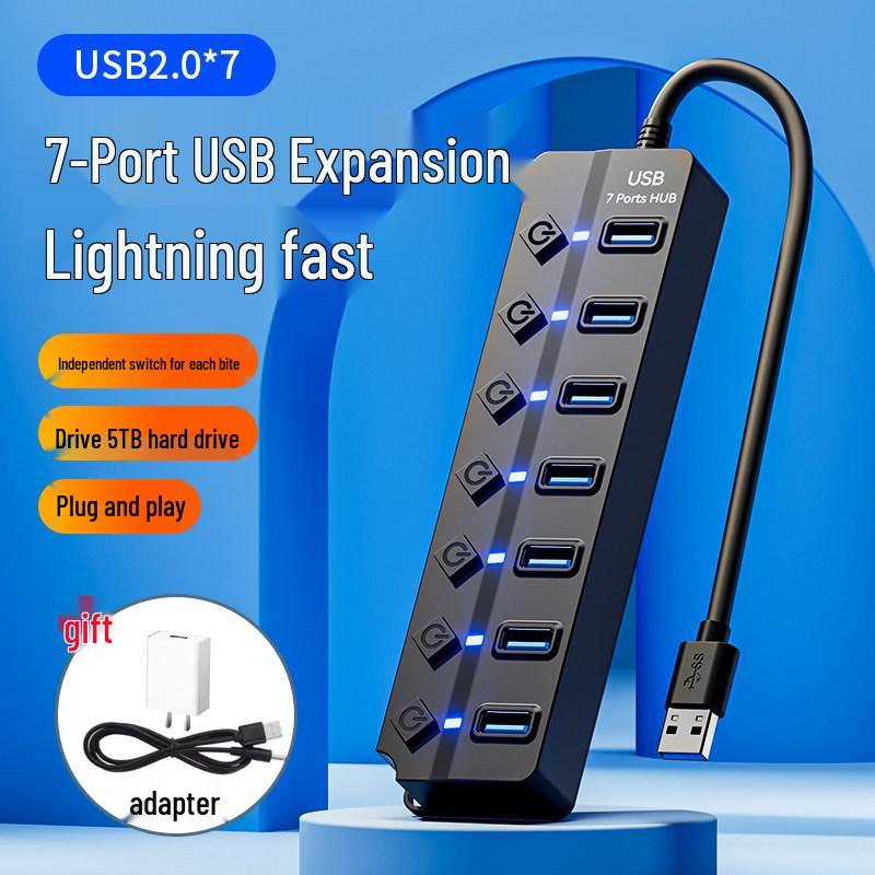 USB 3.0 Multi-Port Desktop Adapter - 4/7 Ports Extension Cord