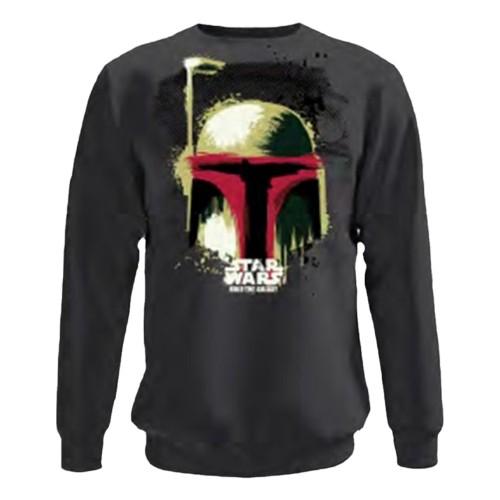 Star Wars Mens Boba Fett Helmet Sweatshirt