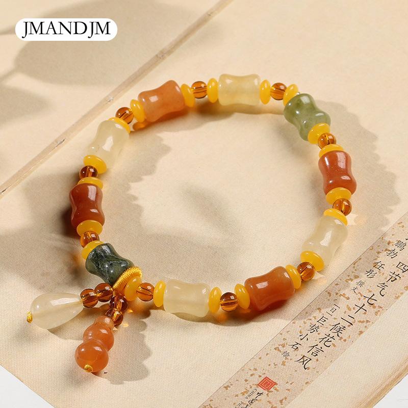 Naturalna bransoletka z koralików w kształcie małej kości, ręcznie robiona bransoletka, prezent w stylu etnicznym