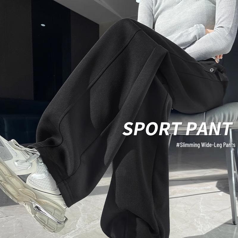 Women's 2025 High-Waisted Draping Petit Banana Sweatpants - Casual Straight Leg