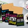 12Pcs Watercolor Doodle Inspirational Greeting Cards Set with Envelopes, Motivational Thank You Card, Encouragement Postcard
