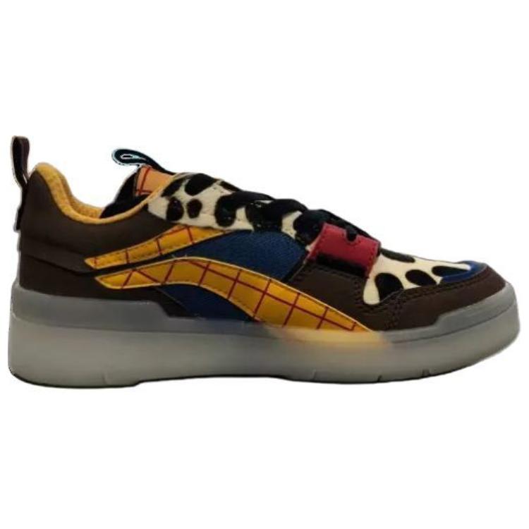 Disney X Li Ning Toy Story Comfortable Casual Non-Slip Shock Absorbing Wear-Resistant Low-Top Sneakers Unisex sneakers Brown AGCS281-1