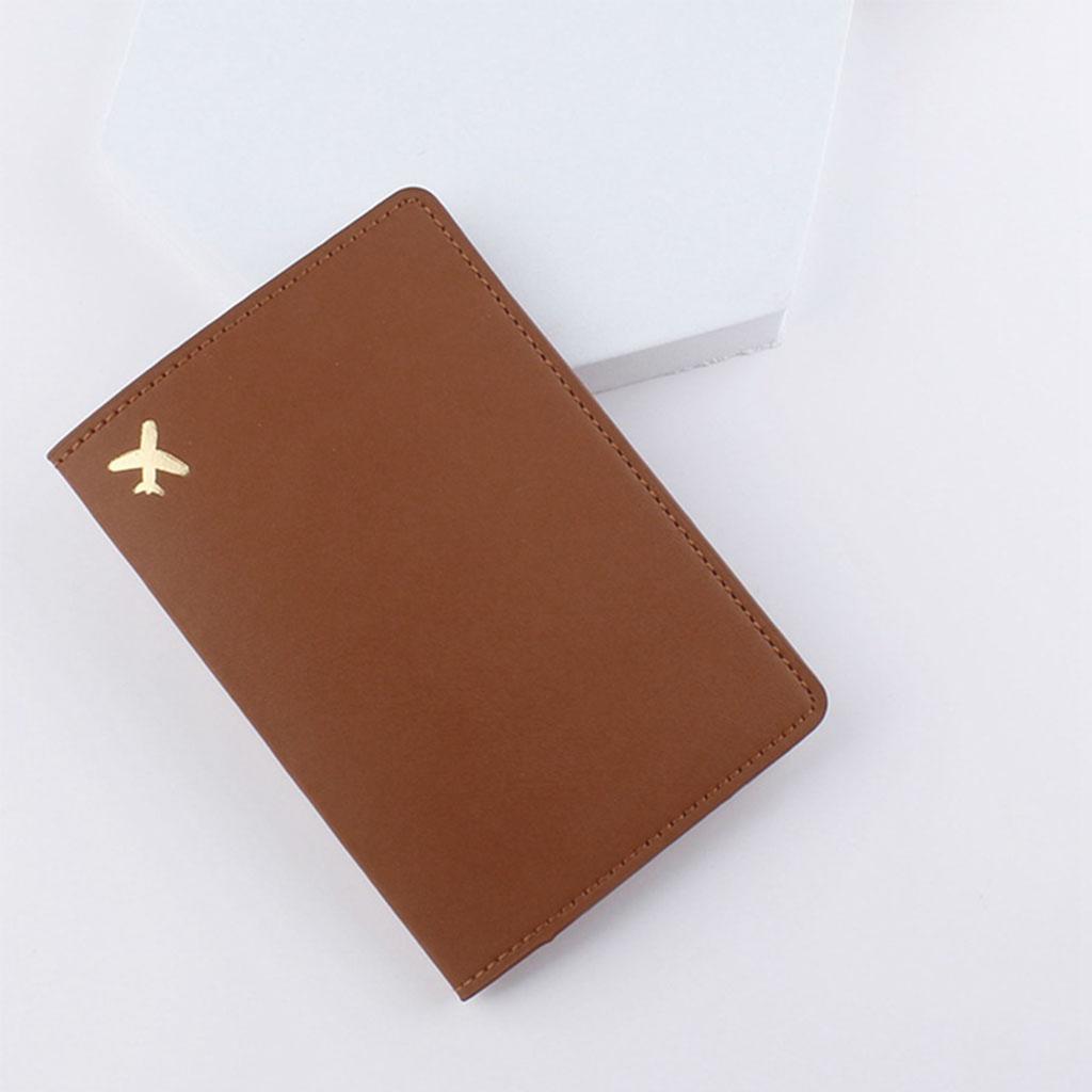 Simple Passport Holder Cover Wallet Blocking PU Card for Case Travel Document Organizer Storage with Vaccine Card Slot A