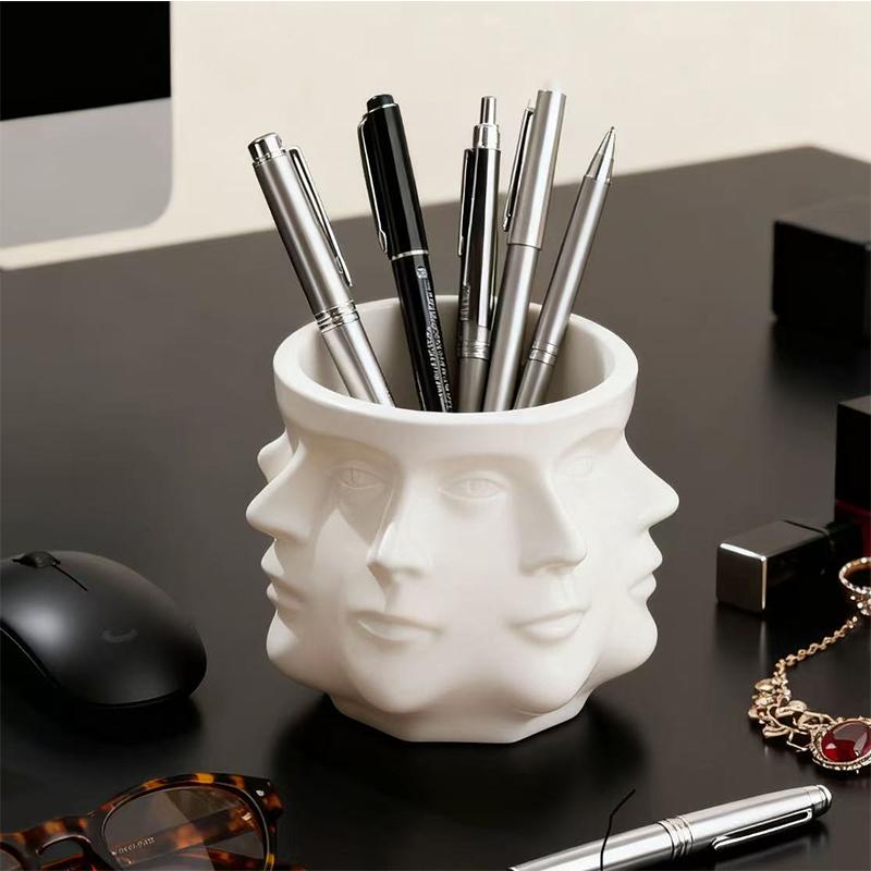 Creative Multi Sided Facial Pen Holder Home Storage Ornament Office Desktop Decoration Ornaments Commemorative Gifts