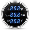 AD 52mm 3 in 1 Auto Gauge Water Temperature Oil Pressure Voltage With Alarm 1/8NPT Oil Press Water Temp Sensor For Car 12V 24V