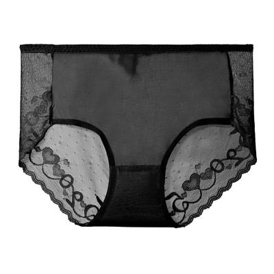 Kadınlar İçin Hollow Out Seksi Dantel İç Çamaşırı Buz İpek Ultra İnce Hızlı Kuruyan Pürüzsüz Orta Bel Antibakteriyel Kadın Üçgen Pantolon
