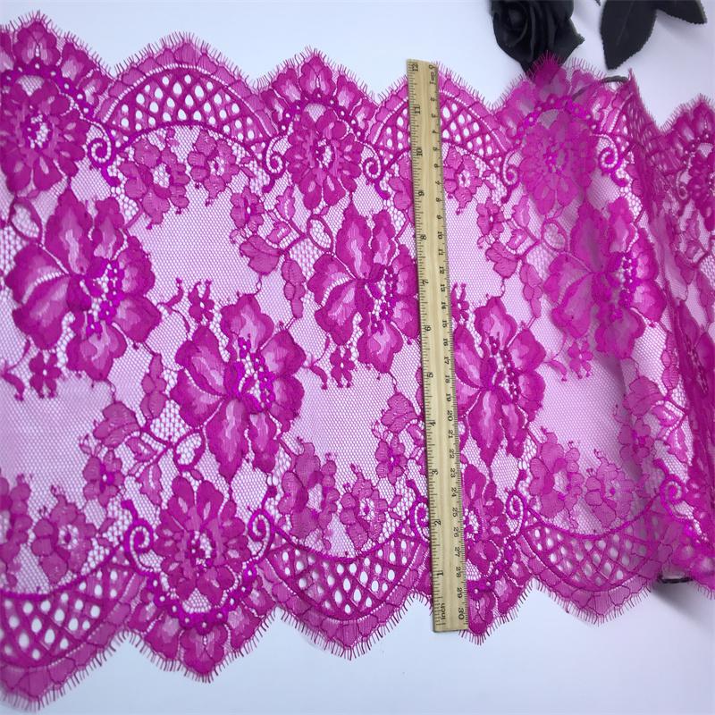 3m x 31cm Chantilly Lace, Non-stretch Metallic French Eyelash Lace Fabric for Sewing, Bra, Underwear, Lingerie, Dress, Garment, Crafting