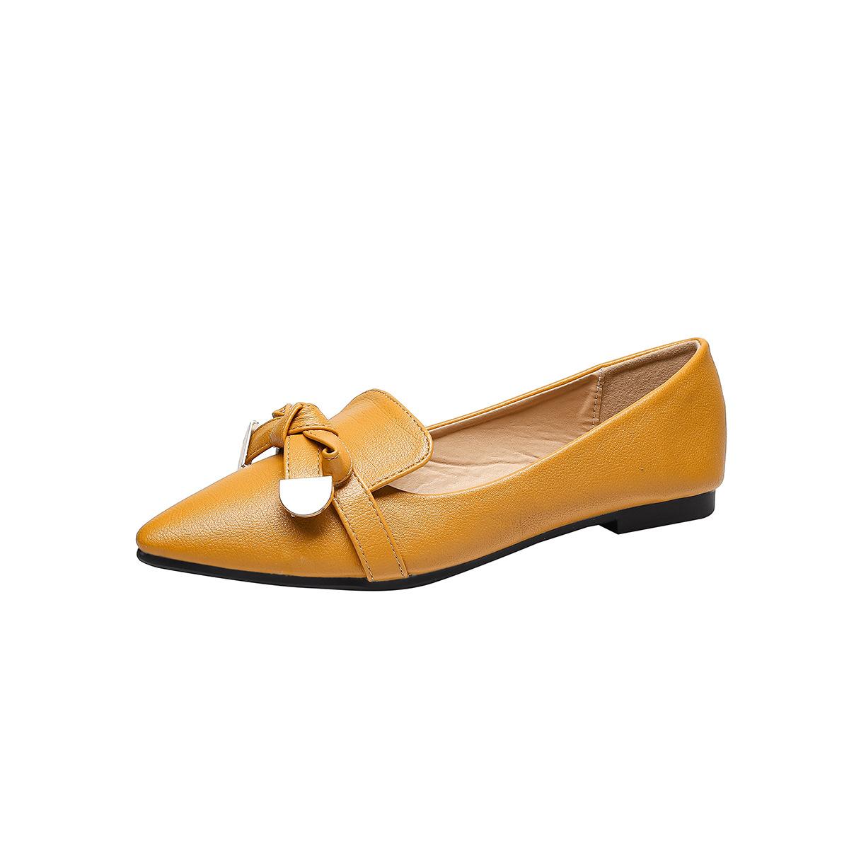 

Новые модные туфли с плоским дном и заостренным носком, женские джинсовые повседневные туфли, универсальные туфли на мягкой подошве с противоскользящей плоской подошвой 43 оранжевый