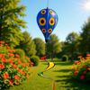 Rotating Design Hot Air Balloon Transparent Material Colorful Design Wind Spinner Glitter Effect Bright Film Garden Windmill