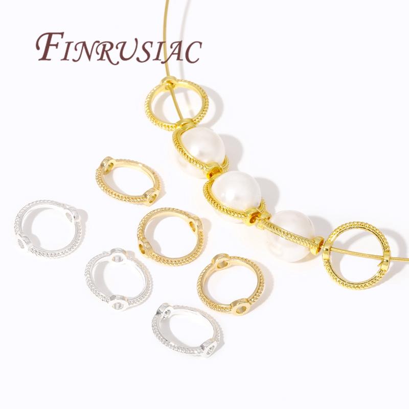 Silver Plated Beads Circle Frame 8mm 10mm 12mm 14K Gold Plated Brass Connect Beads Frame Ring,DIY Bracelet Making Supplies