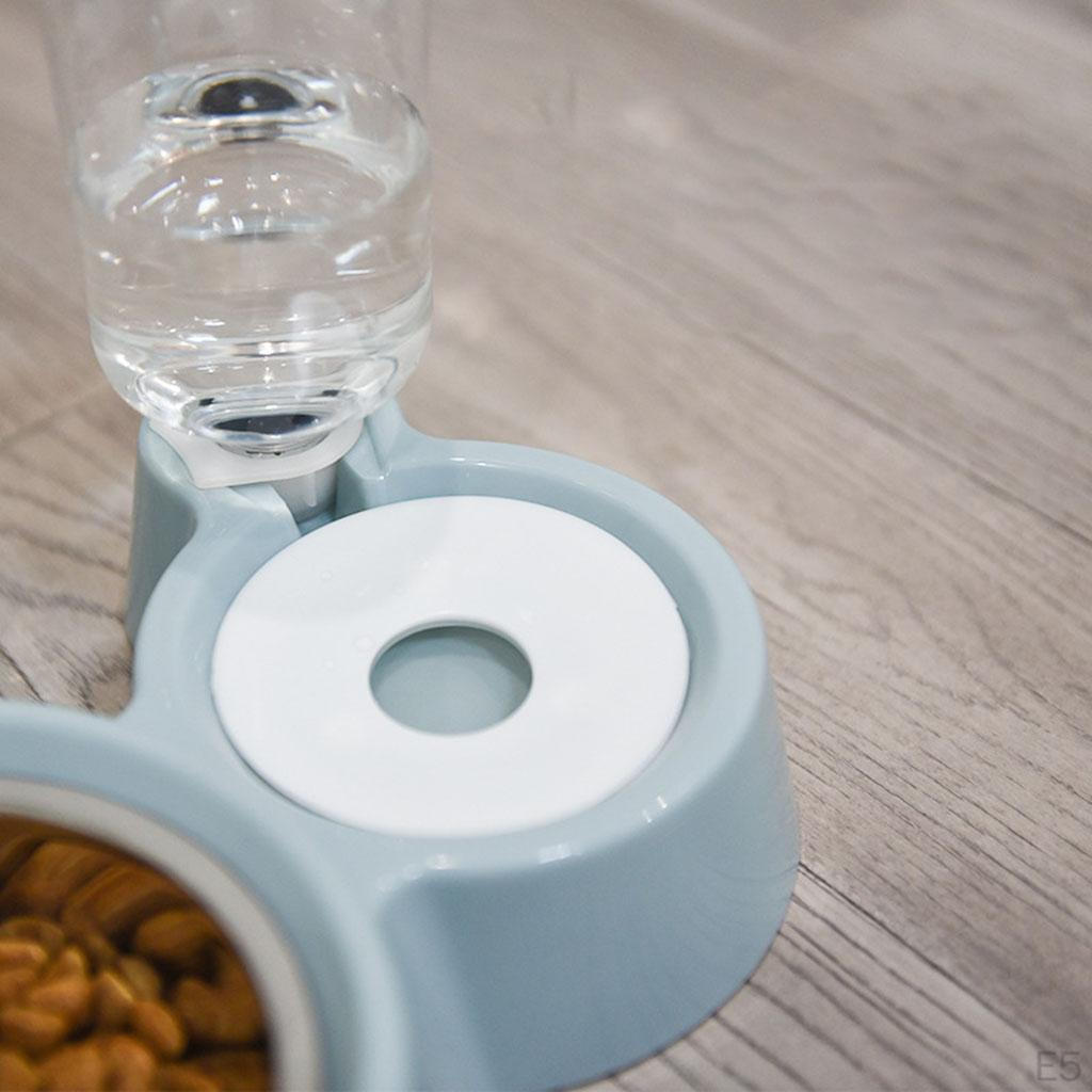 Bowl Pet Dishes, Feeder Feeding for Cats or Small Dogs Steel Double Bowls