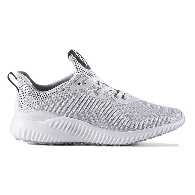 Adidas Alphabounce Round Toe Comfortable Durable Low Top Kids Running Shoes Kids Running Shoes Gray White BB7094