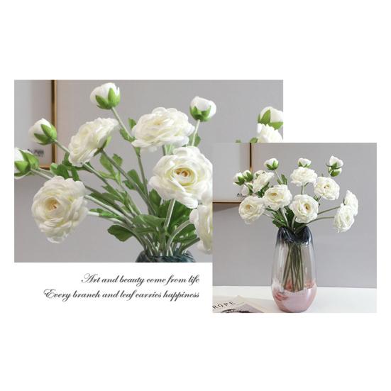 2-köpfiges künstliches Kamelien-Blumenarrangement Realistische Seiden-Kunstpflanze für nordische Wohnzimmer-Dekoration Elegantes Geschenk für Pflanzenliebhaber