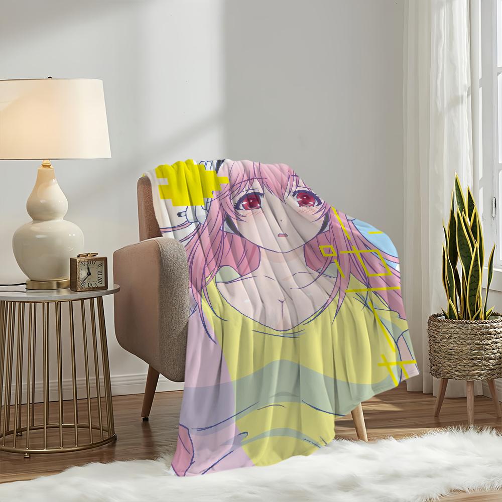 Cute Anime Super S-Sonico Girl Blanket Plush Nap Sofa Rug for Living Room Warm Office Bedroom Birthday Home Travel Kid Gifts