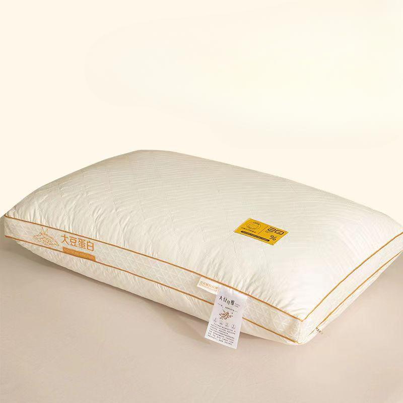 

Подушка для шеи из соевого волокна, непроминающаяся, с высокоэластичным сердечником, для домашнего использования для взрослых, индивидуальная 48 * 74 [800g] Low Pillow