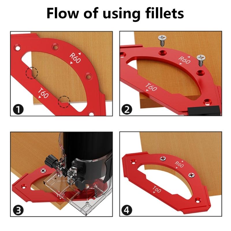 Woodworking Round Corner Radius Templates Router Table Corner Radius Jigs Wood Board Arcs Cutting Auxiliaries Tool