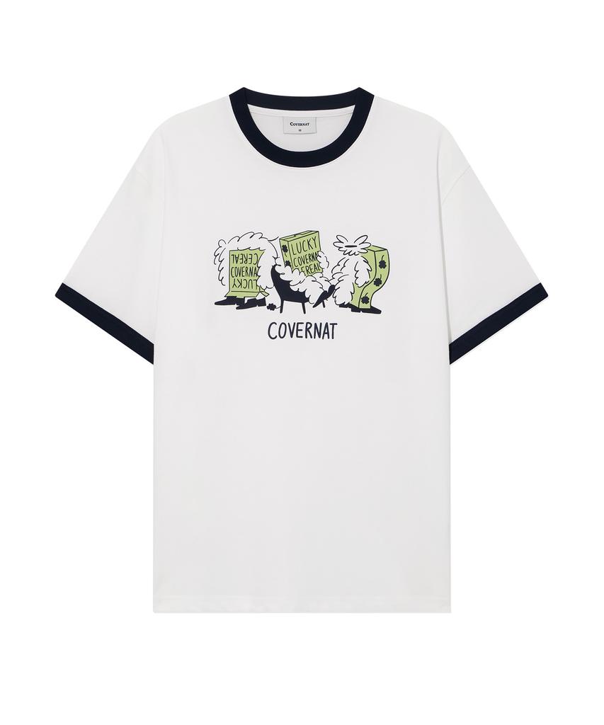 COVERNAT [Covernat X Hidana] Lucky Cereal Ringer T-Shirt Off White