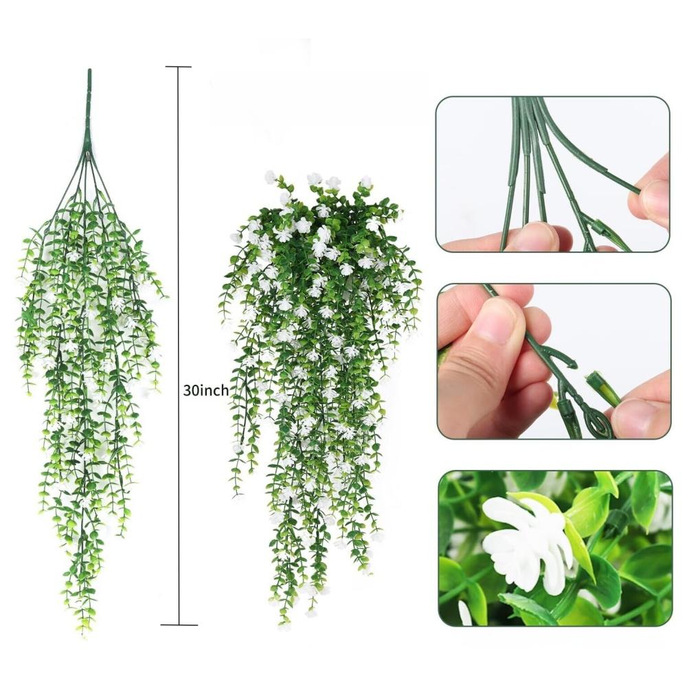 3Pcs Artificial Hanging Flower Fake Eucalyptus Plant Outdoor Home Garden Decor