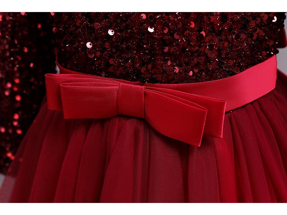 Girls' Sequin Princess Evening Gown for Birthdays and Performances