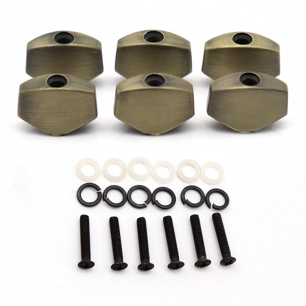 

6pcs Guitar Tuning Head Buttons Metal Tuning Key Small Square Buttons Head 3 Coloer