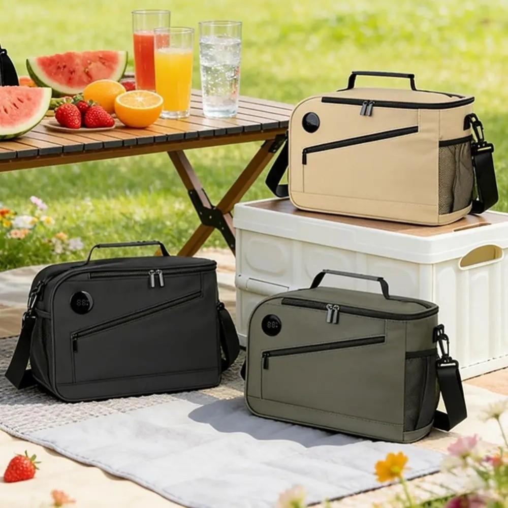 Insulated Cooler Bag with Temperature Display Insulated Lunch Bag Food Organizer Picnic Bag  Beach