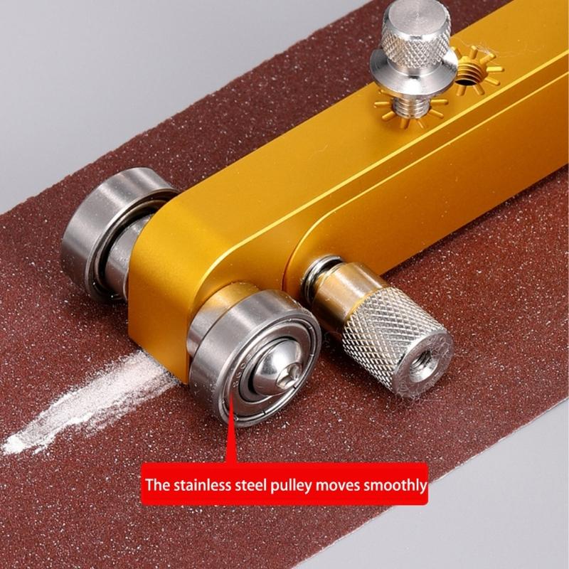High Efficiency Guitar Bridge Sanding Tool For Smooth Adjustments Aluminum Alloys With 4 Way Positioning And Sandpaper