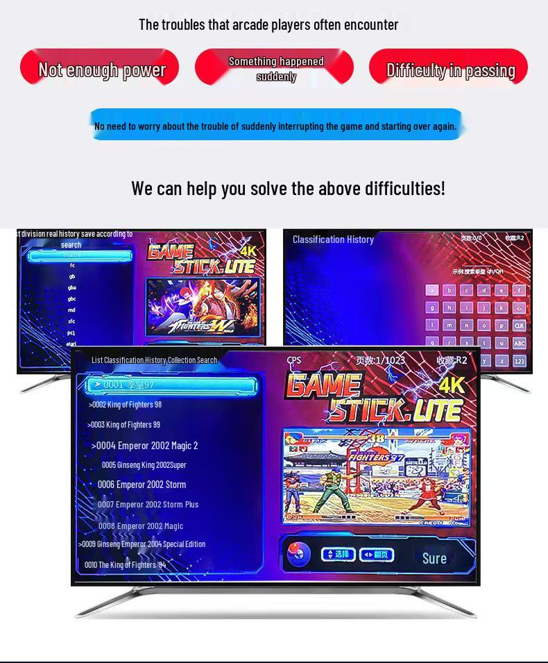 M8 Retro Wireless Arcade Game Console with Dual Joysticks for HD TV