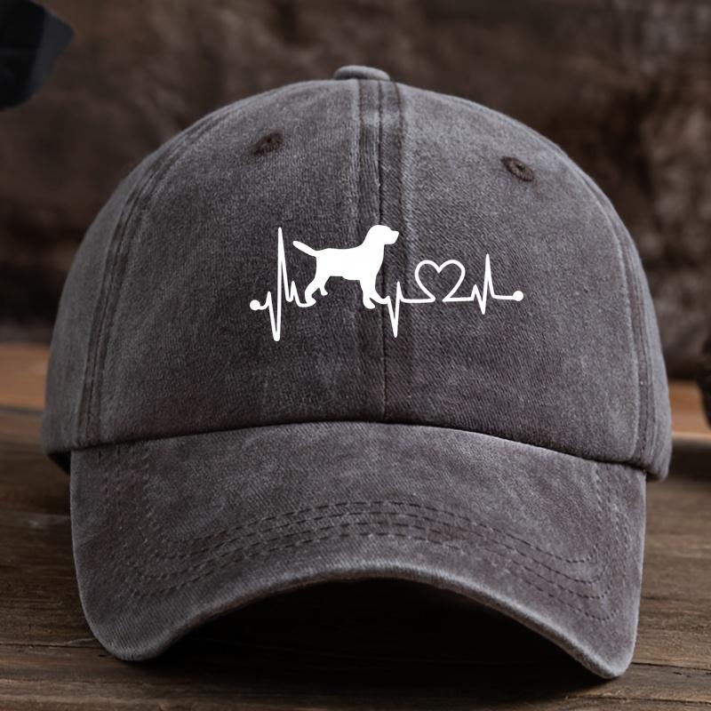 

Dog Love Printed Baseball Hat for Men and Women Outdoor Daily Leisure Sunscreen and Sunshade Duck Tongue Hat Adjustable кофейный