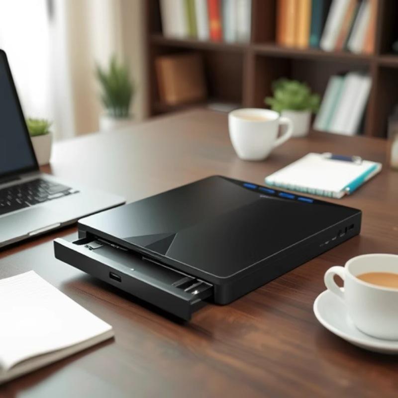 Seven-in-One Multi-Functional USB/Type External DVD Burner with USB Flash Drive Connect