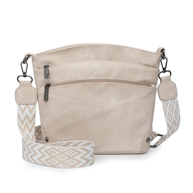 

2025 new multi-layer bucket bag messenger bag retro shoulder bag light luxury fashion versatile multi-functional messenger bag women