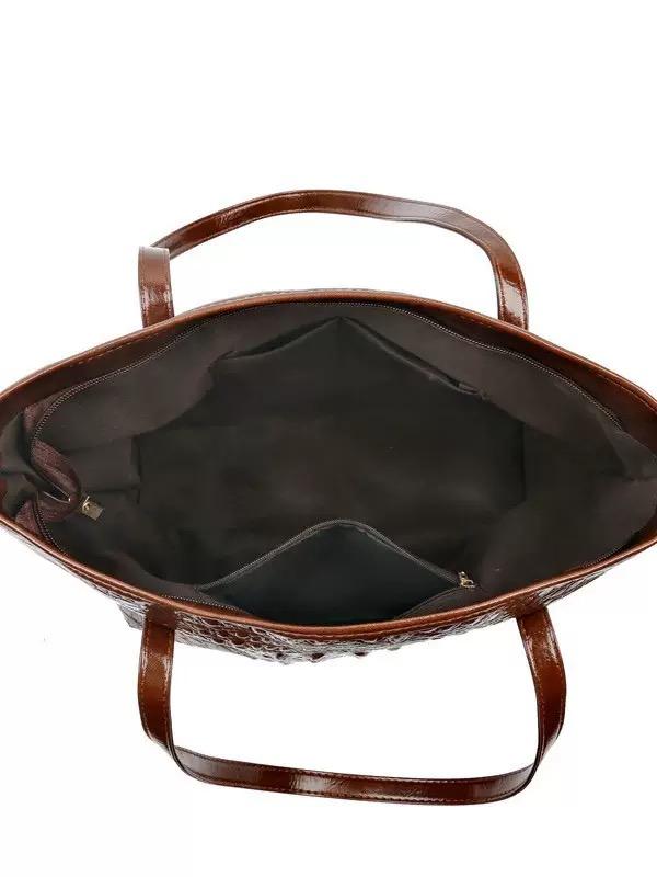 2026 Simple And Versatile Crocodile Print Tote BagLarge Capacity Fashion Handbag Vintage Design ShoulderWomen's Bag
