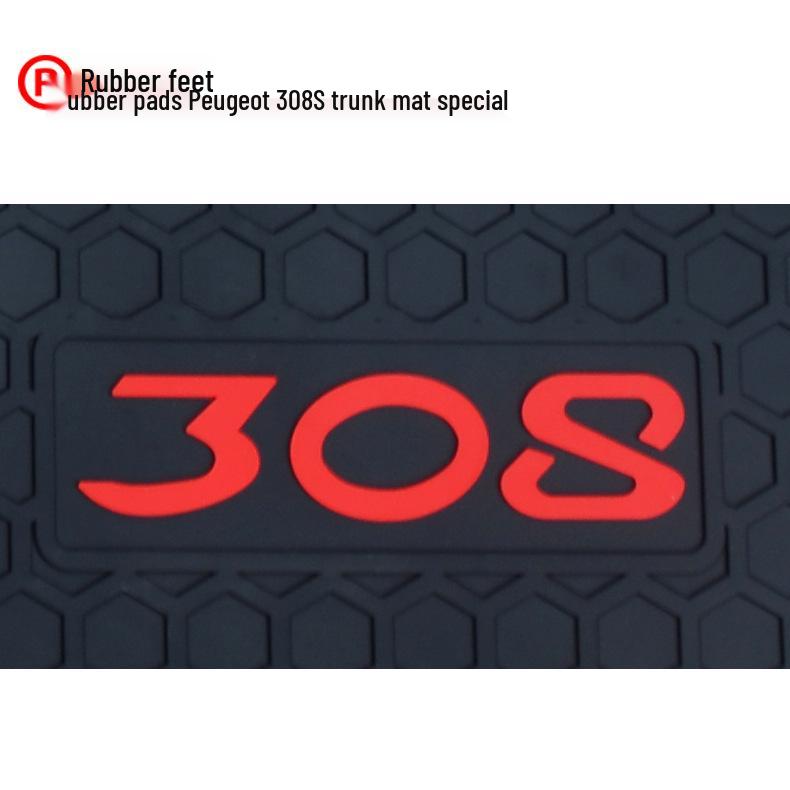 Peugeot 308S Custom Rubber Trunk Mat with Logo
