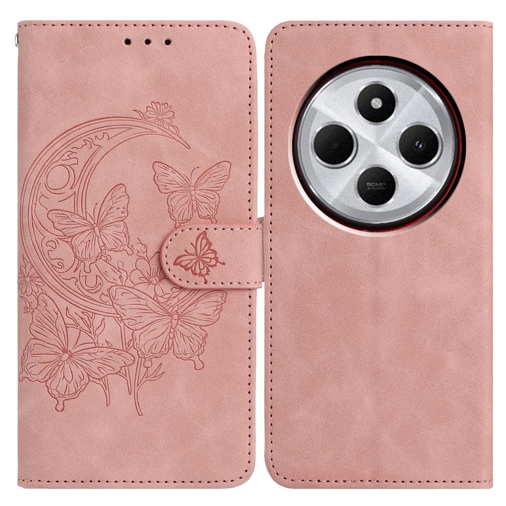 PU Leather Case For Xiaomi Redmi 14C 4G/Redmi A3 Pro 4G/Poco C75 4G Butterfly Flower Imprinted Wallet Stand Phone Cover