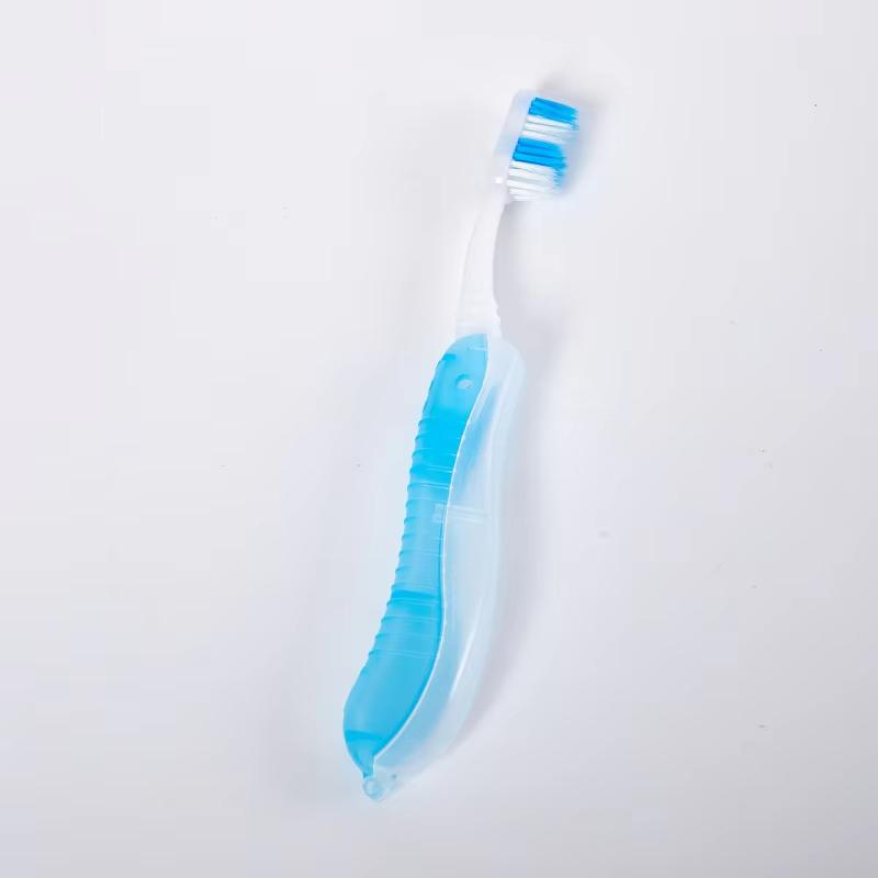 Travel Folding Toothbrush Portable Toothbrush Built In Cover Multi Color Size Collapsable Brush for Trip Daily Use Women Men