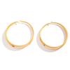 Grooved Smooth Circle Metal Earrings for Women, European and American Style, 2026 Spring Trendy Stylish Internet Celebrity Street Style Accessories
