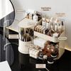 Plastic Cosmetic Storage Box Large Capacity Detachable Rotating Brush Holder Space Saving Dust-proof Makeup Organizer for Vanity