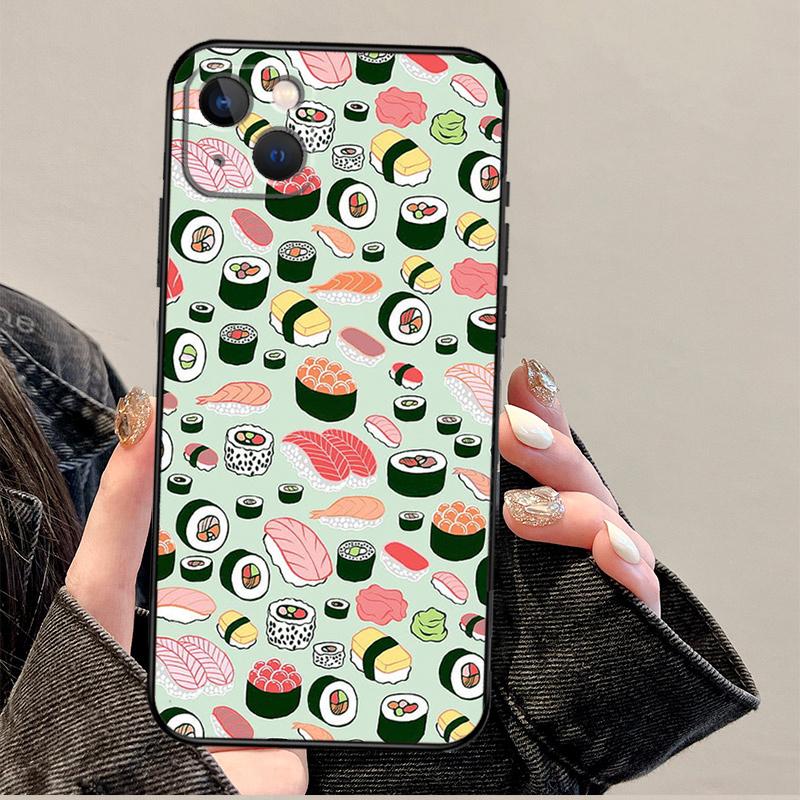 

Kawaii Sushi Crowd Phone Case For iPhone 17 Pro Max 14 13 12 11 15 16 Pro Max mini 15 Plus 16e 17 Air Cover iPhone 14 Pro