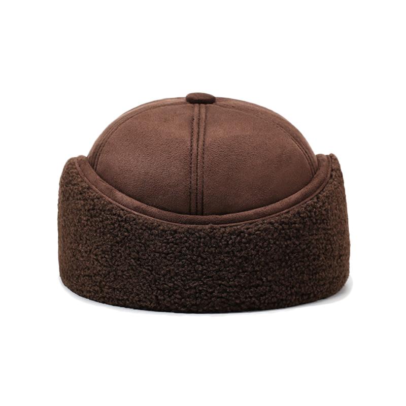 Autumn Winter Woolen Baseball Cap Outdoor Velvet Thick Cap Middle-Aged Men's Warm Ear Protection Bomber Hat
