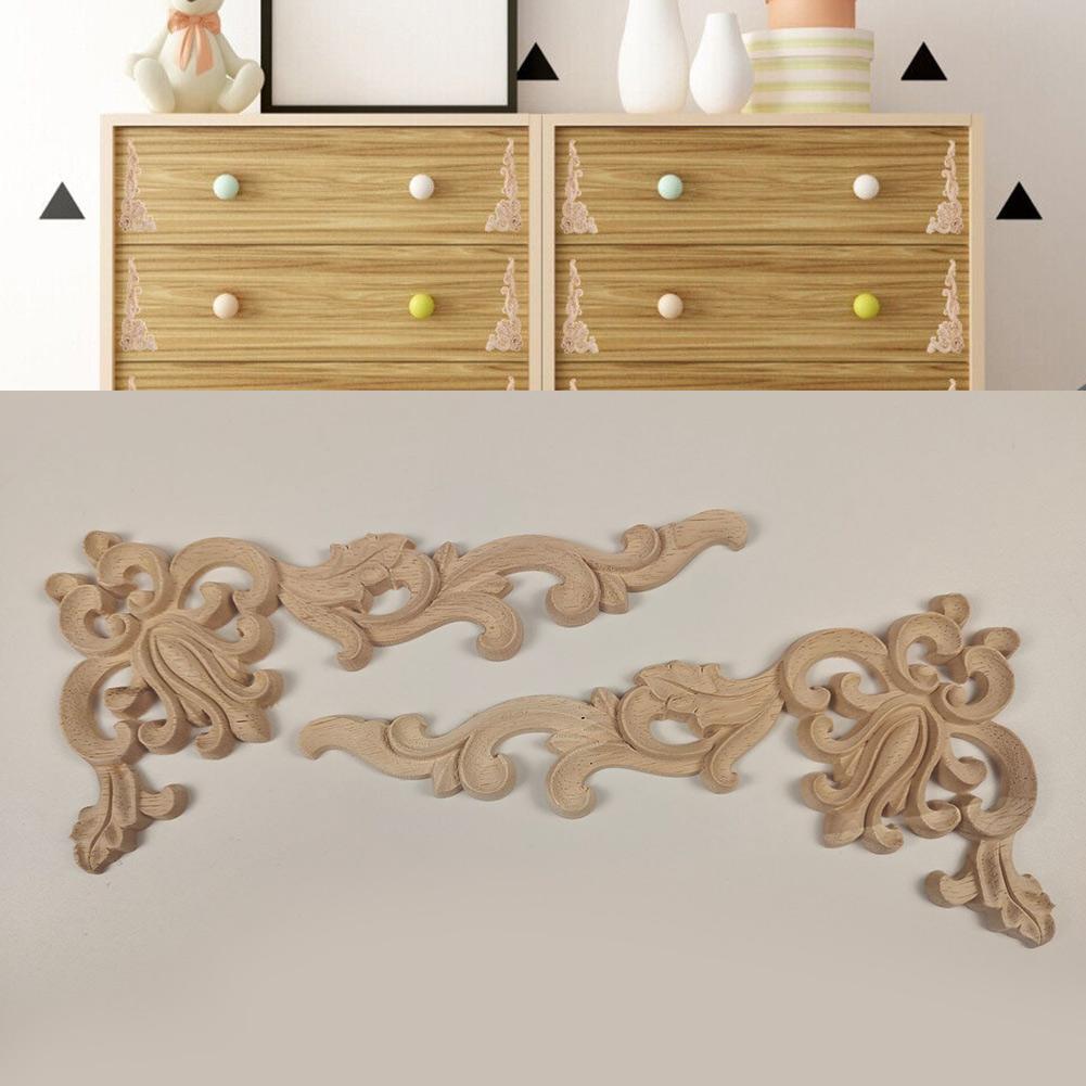 Dekal Dekor Träsnidade Hörnskåp Skåp 18*7cm Dörrar Möbler Lister Onlay Applikation Rätvinklig Vägg