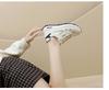 Women's Leather Surface Running Shoes, Spring 2026 - Versatile Casual & Athletic Footwear, Forrest Gump Style, Dad Shoe Design.