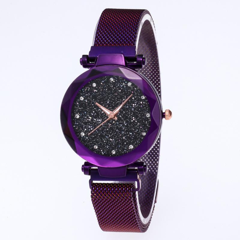 Starry Sky Magnet Watch With Diamond Embellishments For Women And Girls