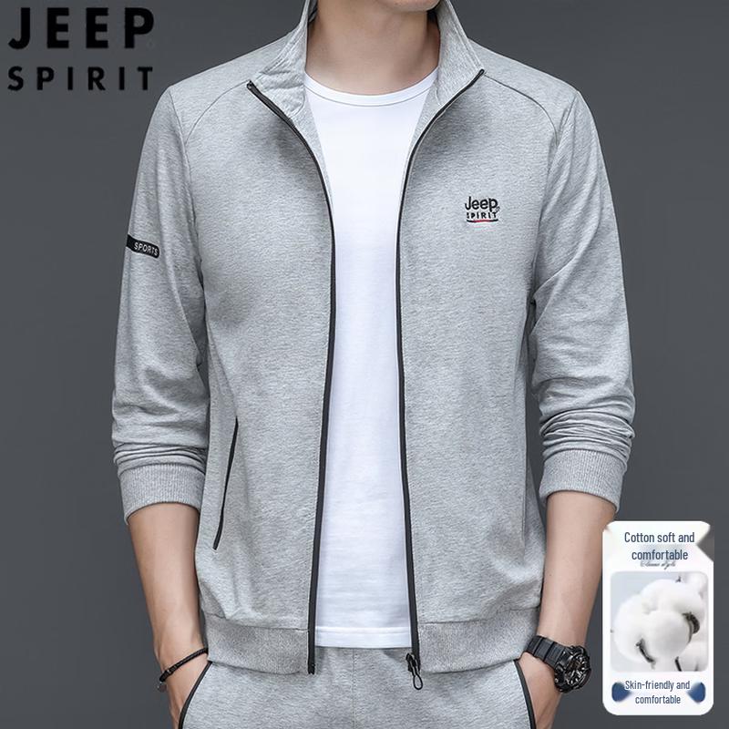 JEEP SPIRIT Men's 2026 Spring/Autumn Stand Collar Casual Jacket