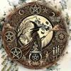 Vintage Halloween Hexe Kessel Blechschild Wandkunst Dekoration