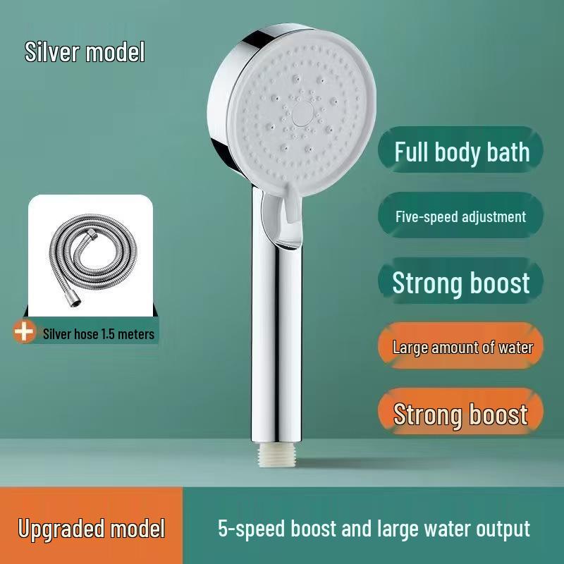 Pressurized Rain Shower Head Set for Household Bathroom with Water Heater Compatibility