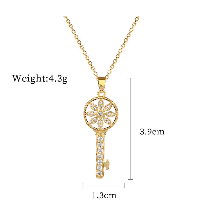 Lucky Necklace Women'S Copper Micro-Inlaid Real Gold Electroplating Simple And Exquisite Clavicle Chain Neck Chain